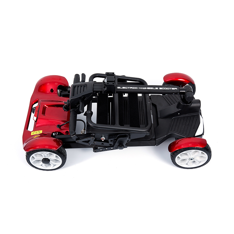 YL-211 Trotineta electrica turistica cu 4 roti pentru seniori cu far cu LED, cos