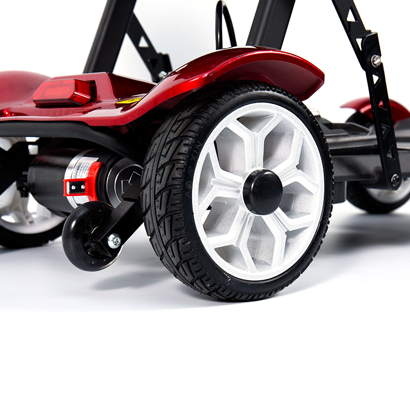 YL-211 Trotineta electrica turistica cu 4 roti pentru seniori cu far cu LED, cos