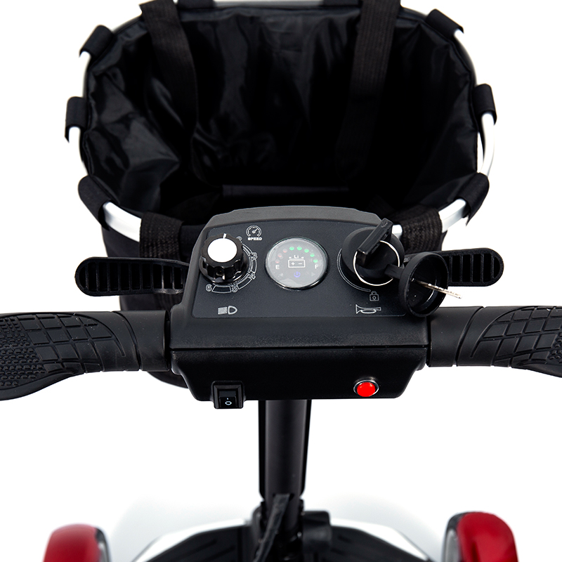 YL-211 Trotineta electrica turistica cu 4 roti pentru seniori cu far cu LED, cos